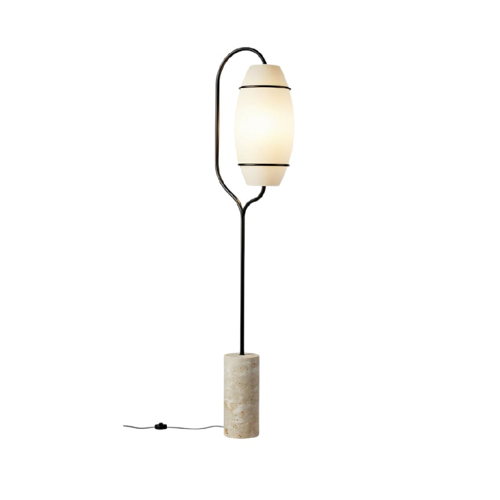 **Lâmpada de Pé Moderna com Base em Mármore e Design Minimalista**