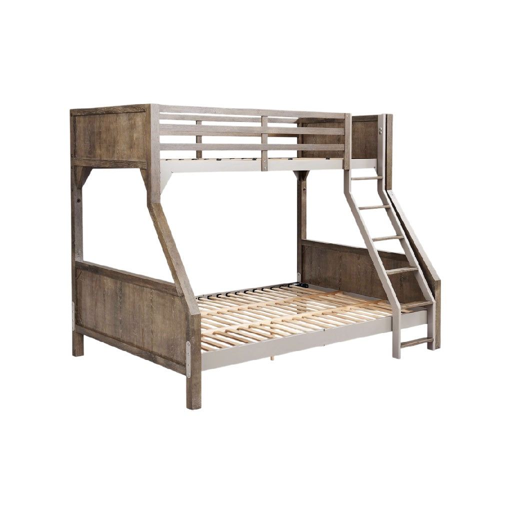 **Cama Beliche Moderna em Madeira com Escada**